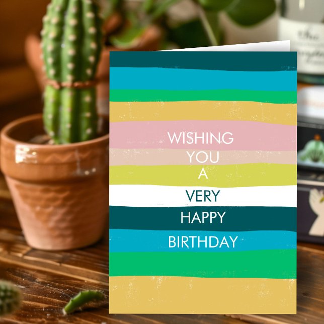 Colourful Simple Stripes HAPPY BIRTHDAY CUSTOM Car Card (Colorful Simple Stripes HAPPY BIRTHDAY CUSTOM Card
)
