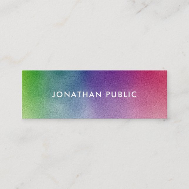 Colourful Simple Template Professional Elegant Mini Business Card (Front)
