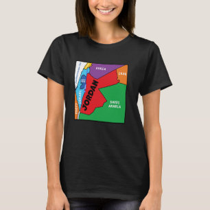 Colourful simplified Jordan map, neighbouring coun T-Shirt