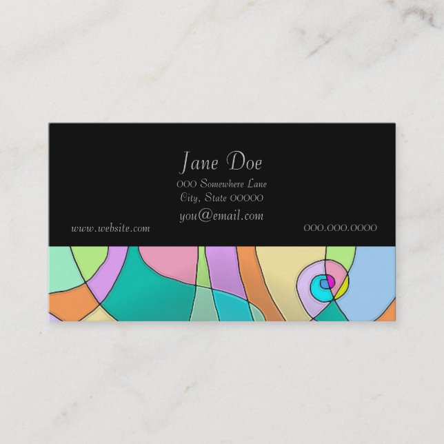 Colourful Simulated Stained Glass in Pastels Business Card (Front)
