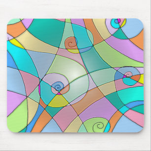 Colourful Simulated Stained Glass in Pastels Mouse Mat