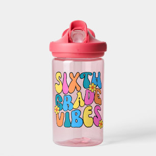 Colourful Sixth Grade Vibes– Back to school Retro Water Bottle