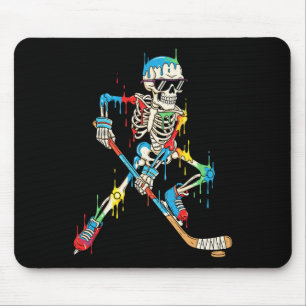 Colourful Skeleton Hockey Ice Cream Drip Player  Mouse Mat