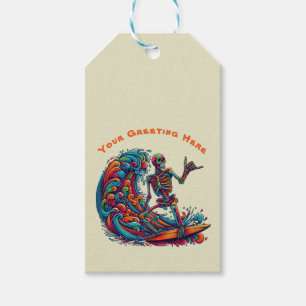 Colourful Skeleton Surfer Gift Tags