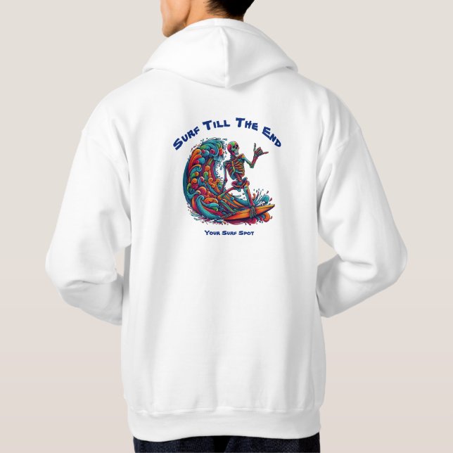 Colourful Skeleton Surfer Hoodie (Back)