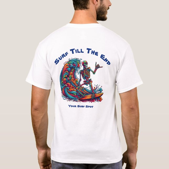 Colourful Skeleton Surfer T-Shirt (Back)