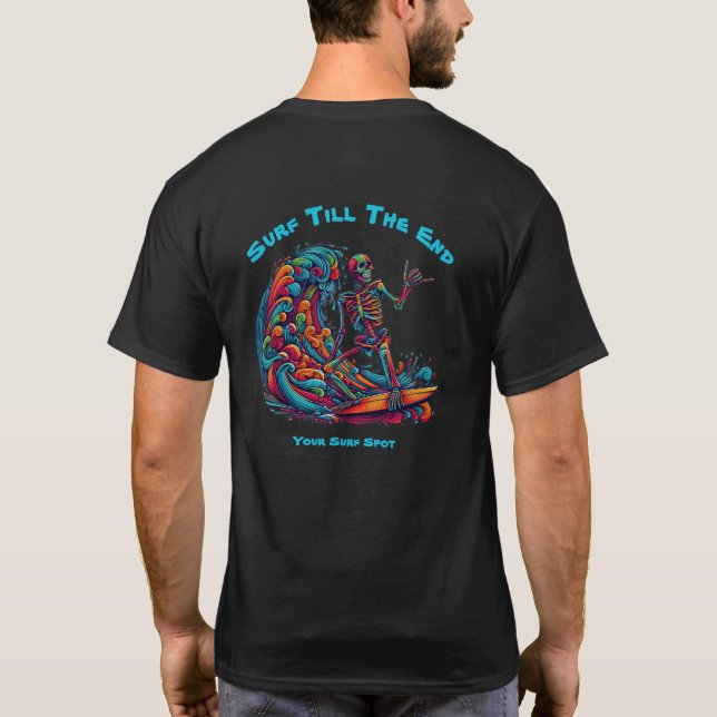 Colourful Skeleton Surfer T-Shirt (Back)