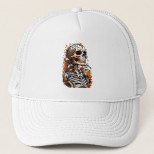 Colourful skeleton trucker hat