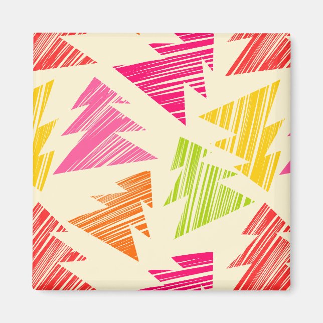 Colourful Sketchy Christmas Trees magnet (Front)