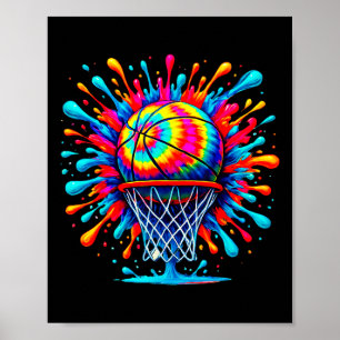 Colourful Sketll Art Tie Dye Drip Sketll Ll Dunk  Poster