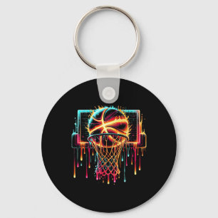Colourful Sketll Dripping Colour Splash Hoop Net D Key Ring