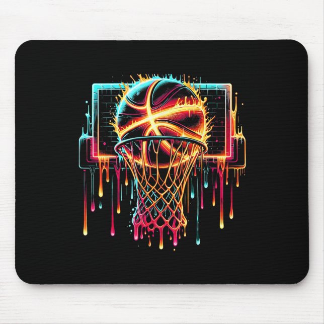Colourful Sketll Dripping Colour Splash Hoop Net D Mouse Mat (Front)