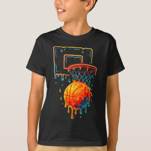 Colourful Sketll Dripping Colour Splash Hoop Net D T-Shirt