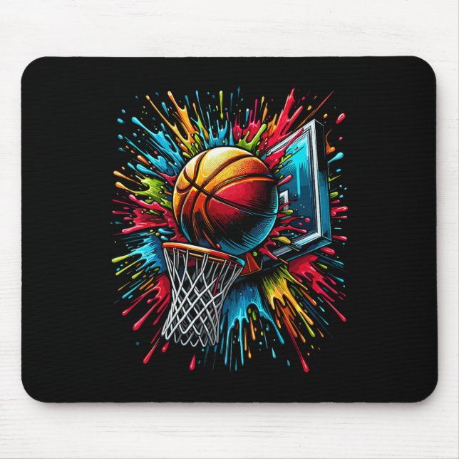 Colourful Sketll Hoop  Mouse Mat (Front)