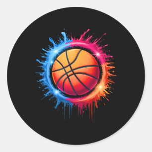 Colourful Sketll Tie Dye Colour Splash Hoop Net Sl Classic Round Sticker