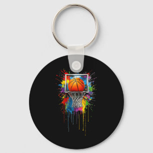 Colourful Sketll Tie Dye Colour Splash Hoop Net Sl Key Ring