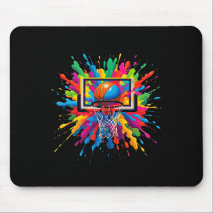 Colourful Sketll Tie Dye Hoop Net Slam Dunk Splash Mouse Mat