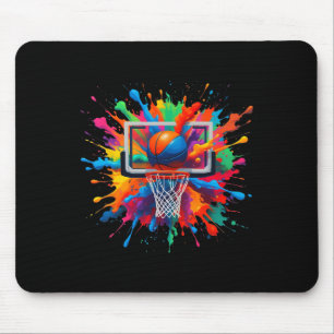 Colourful Sketll Tie Dye Hoop Net Slam Dunk Splash Mouse Mat