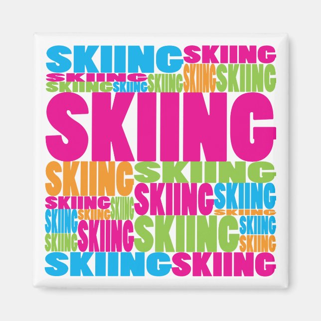 Colourful Skiing Magnet (Front)