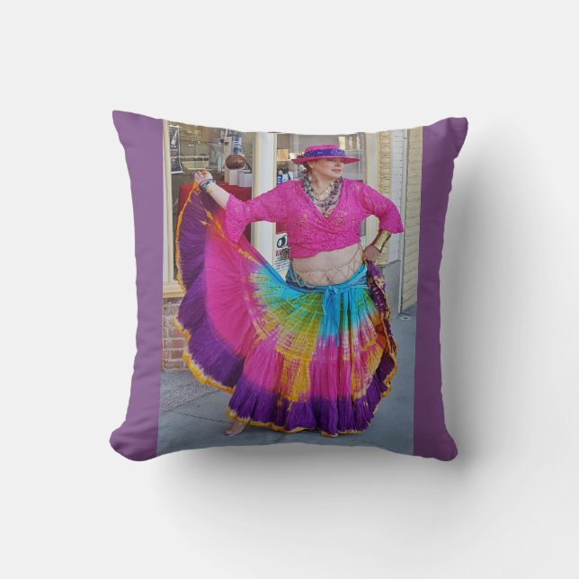 Colourful Skirt Dancer Cushion (Front)
