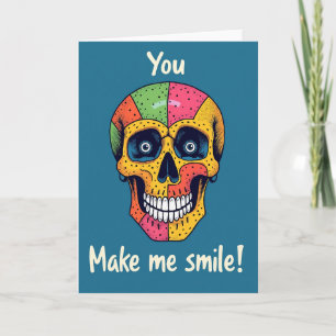 Colourful Skull Birthday Card