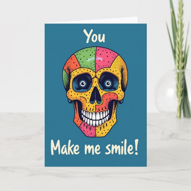 Colourful Skull Birthday Card (Front)