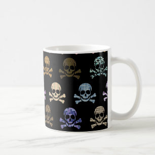 Colourful Skull & Cross Bones Coffee Mug