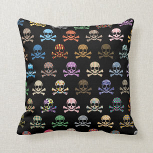 Colourful Skull & Cross Bones Cushion