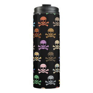 Colourful Skull & Crossbones Thermal Tumbler