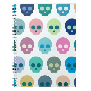 Colourful Skull Cute Pattern Notebook