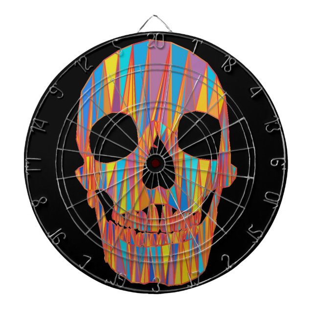 Colourful Skull Dartboard (Front)