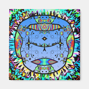Colourful skull magnet