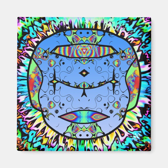 Colourful skull magnet (Front)