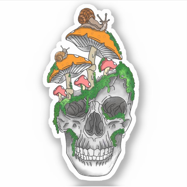 Colourful Skull Vinyl Sticker (Front)