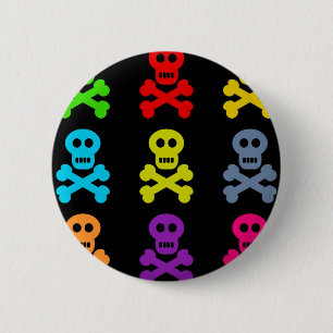 Colourful Skulls 6 Cm Round Badge