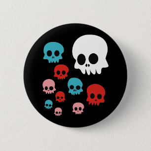 Colourful Skulls 6 Cm Round Badge