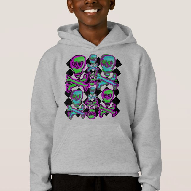 Colourful Skulls and Diamond Print adult (Front)