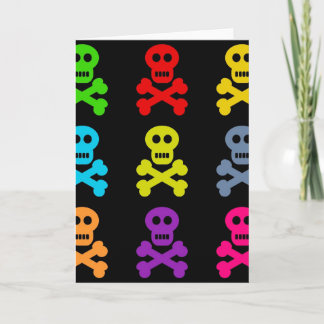 Colourful Skulls Card