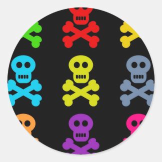 Colourful Skulls Classic Round Sticker