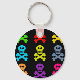 Colourful Skulls Key Ring