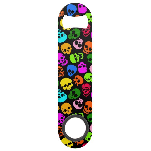 Colourful Skulls pattern in black (Front)