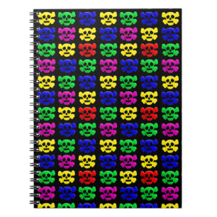 Colourful skulls pattern notebook