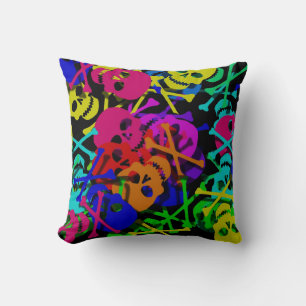 Colourful Skulls Pillow