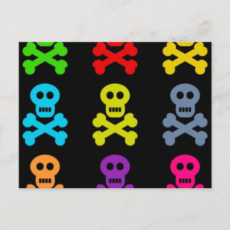 Colourful Skulls Postcard