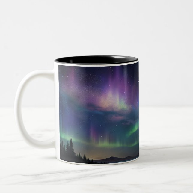 Colourful Sky Northern Lights Coffee Mug (Left)