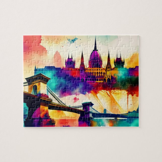 Colourful Skyline Budapest Jigsaw Puzzle (Horizontal)