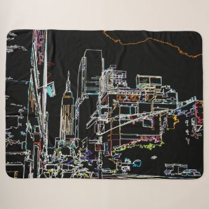 Colourful skyline in Manhattan Sherpa Blanket