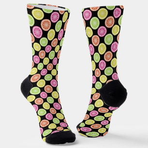 Colourful Slices of Citrus Fruit Pattern Socks