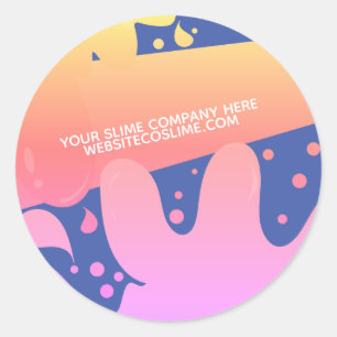 Colourful Slime Business Company Branding  Classic Round Sticker