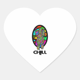 Colourful Sloth Heart Sticker